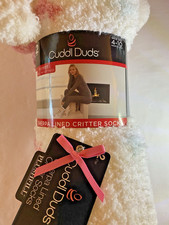 New Sherpa Lined Critter Socks Cuddl Duds, Womens Size 4-10 Unicorn And Pink