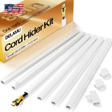 Delamu Cord Hider, Cord Covers for Wires on Wall, One-Cord Cable Hider, Self-Adh