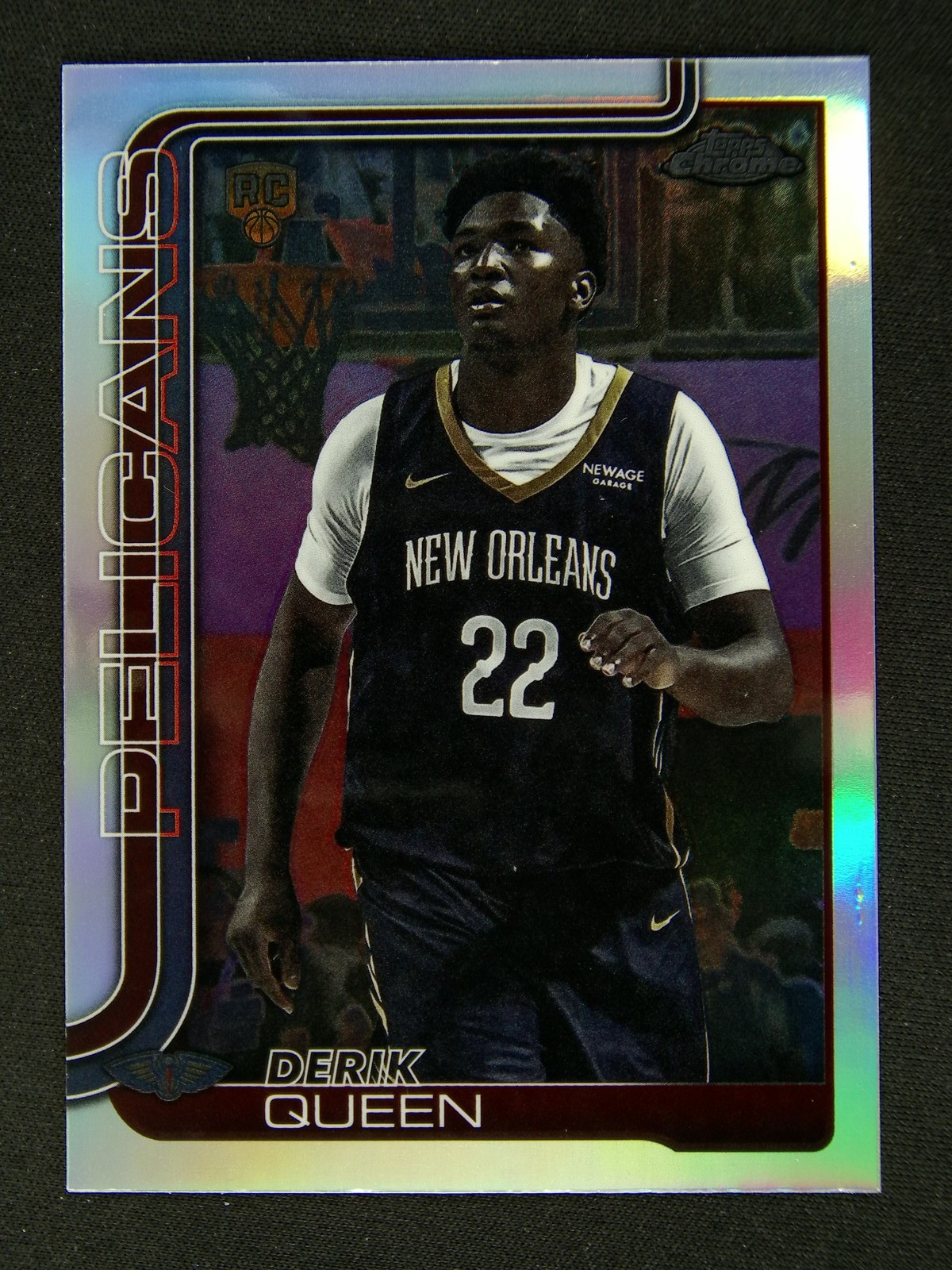 2025-26 Topps Chrome Derik Queen #263 RC Rookie Negative Refractor