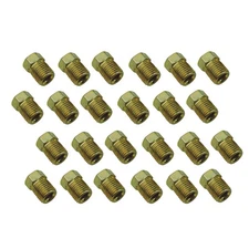 3/8-24 Inverted Flare Gold Zinc Tube Nut Fitting 3/16 Steel Brake Line Tubing 24