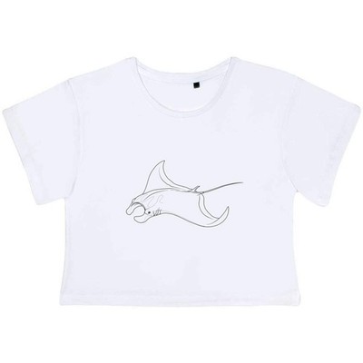 ''Manta Ray'' Damen Baumwolle Crop Tops (CO053587)