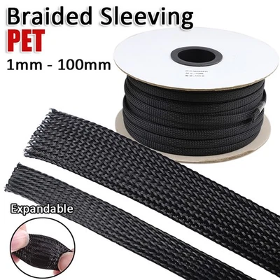 MARKENLOS Geflochtenes Kabel Sleeving Expandable 1mm-100mm Kabelbaum Mantel Webstuhl