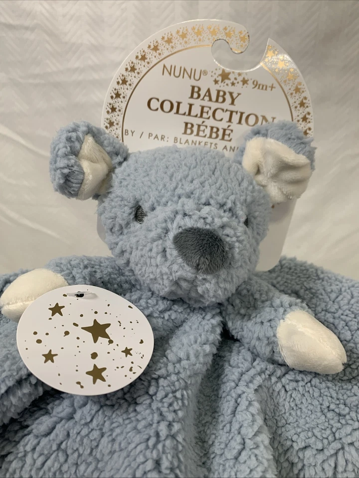 毛毯 & 超越蓝色小狗 Lovey 安全毯 14 英寸 x 14 英寸夏尔巴柔软 — 第 3/4 张图片