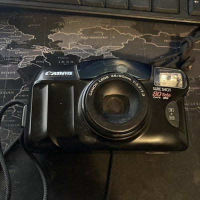 #ad Canon Sure Shot 80 Tele Date 35mm Camera Point amp; Shoot 38 80 mm Tested Works $65.00