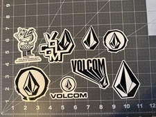 Volcom Logos 8 Sticker/Decal Lot - Skateboarding - Snowboarding  - Surfing - BMX