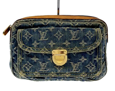 LOUIS VUITTON Bum Bag M95347 Blue Monogram Denim Fanny Pack Pouch