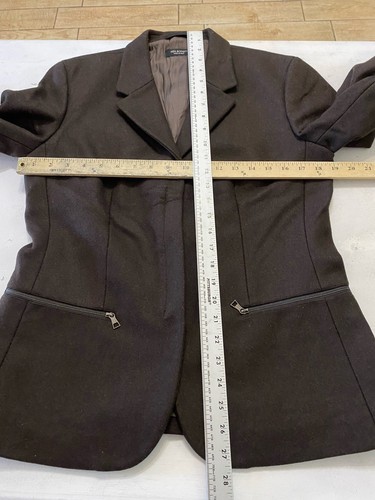 Women’s Neil Barrett Wool Blend Long Sleeve Full Zip Brown Blazer L Worn Once - Afbeelding 7 van 12