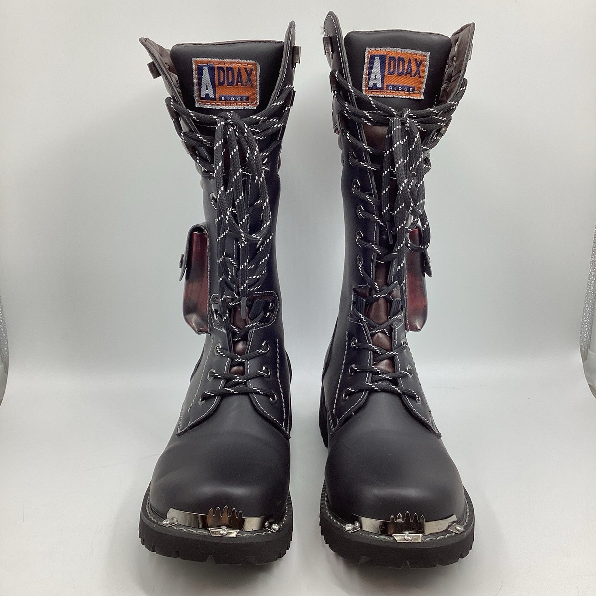 Addax Unisex EU 41 M 8 W 9.5 Ridge Black Lace Up Military Goth