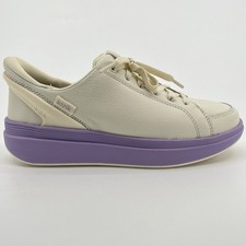 Kizik Sydney Womens Size 6.5D Cream Purple Athletic Hands Free Shoes Sneakers
