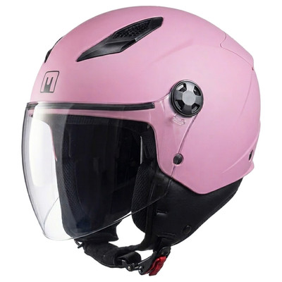 MPH Motorradhelm Demi Jet Scooter Star Rosa Matt Langes Visier Pink Matt