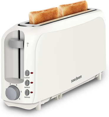 White Long Slot Toaster 2 Slice 6 Shade Settings Auto Shut Off Reheat