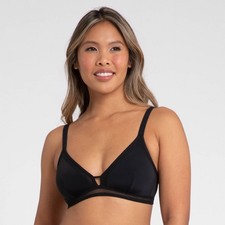 All.You. Lively Bralette Women Small Unpadded Mesh Lined Adjustable Straps Black