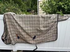 Baker Plaid Horse Stable Sheet 84&rdquo; w/ Leg Straps