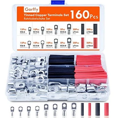 GORFFY Battery Terminal Connectors 160PCS, Battery Terminals Tinned Copper, 80PCS Cable