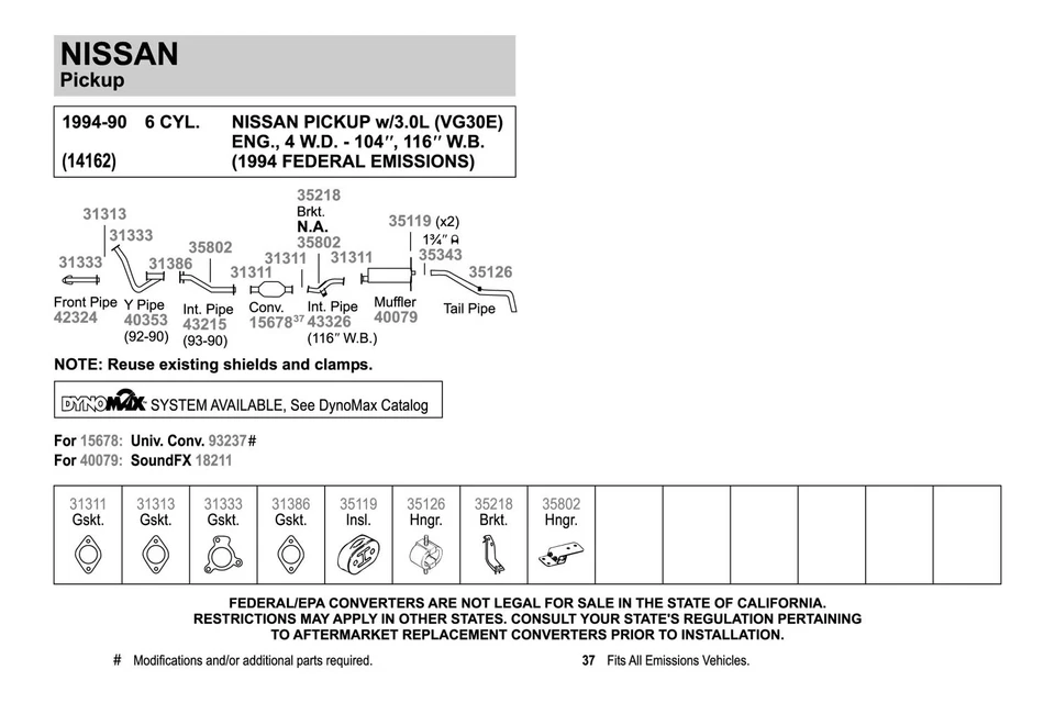 For Nissan Pathfinder 87-95 Walker Steel-Rubber Silver-Black Exhaust Hanger Foto 4 de 4