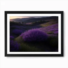 Heathland Stretching Across The Hig Framed Wall Art Poster Canvas Print Picture