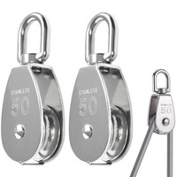 Umlenkrolle Riemenscheibe 50Mm 304 Edelstahl 2 StüCk Flaschenzug 400Kg Silber