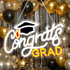 Congrats Grad Neon Sign with Mortarboard - 14.5