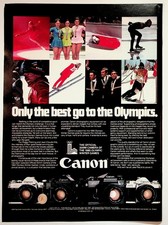 Canon 1980 Olympic Winter Games Print Advertisement 8x11 Vintage Camera
