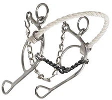 Showman Stainless Steel Rope Nose Combination Snaffle Bit w/ Twisted Sweet Iron