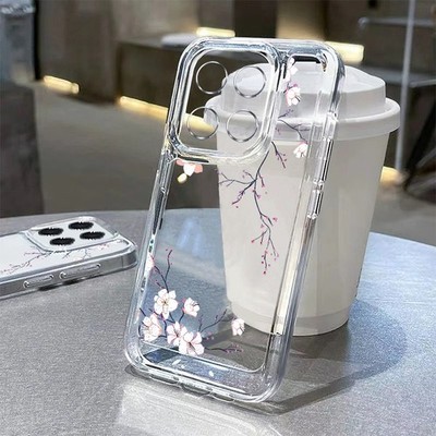 Flower Clear Silicone Case For Xiaomi 14T 13T Redmi Note 14 13 12 11 Pro Cover