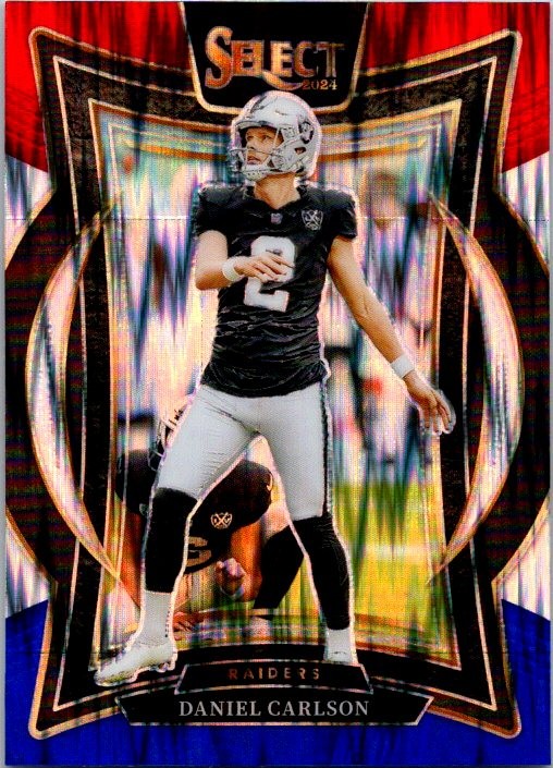 2024 Panini Select #43 Daniel Carlson Red & Blue Prizm Shock
