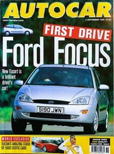 AUTOCAR MAGAZINE 02-SEP-98 - Ford Focus, Lotus Elise Sprint, Astra SRi, Golf GTi
