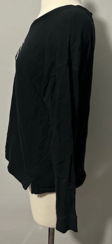 Sudadera para mujer Ralph Lauren negra grande de algodón manga larga Foto 2 de 4