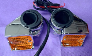 HARLEY/CHOPPER Chrome Fork Mount Deco T-signal/Run Lights by EMGO! 61-97092