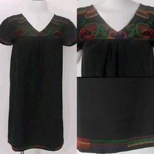 Madewell Multicolored Embroidered Stitch 100 Silk A-line Shift Dress XS