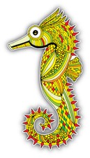 Colorful Seahorse Animal Car Bumper Sticker Decal - "SIZES"
