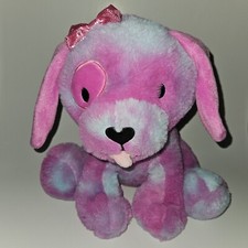 Pink Purple Puppy Dog Plush Bow Tongue 11" Stuffed Animal Adventure Toy 2018