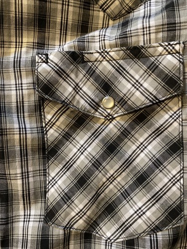 Neu mit Etikett Herren Wrangler SS Knopfleiste Perle Druckknöpfe kariertes Shirt Größe S - Bild 6 von 13