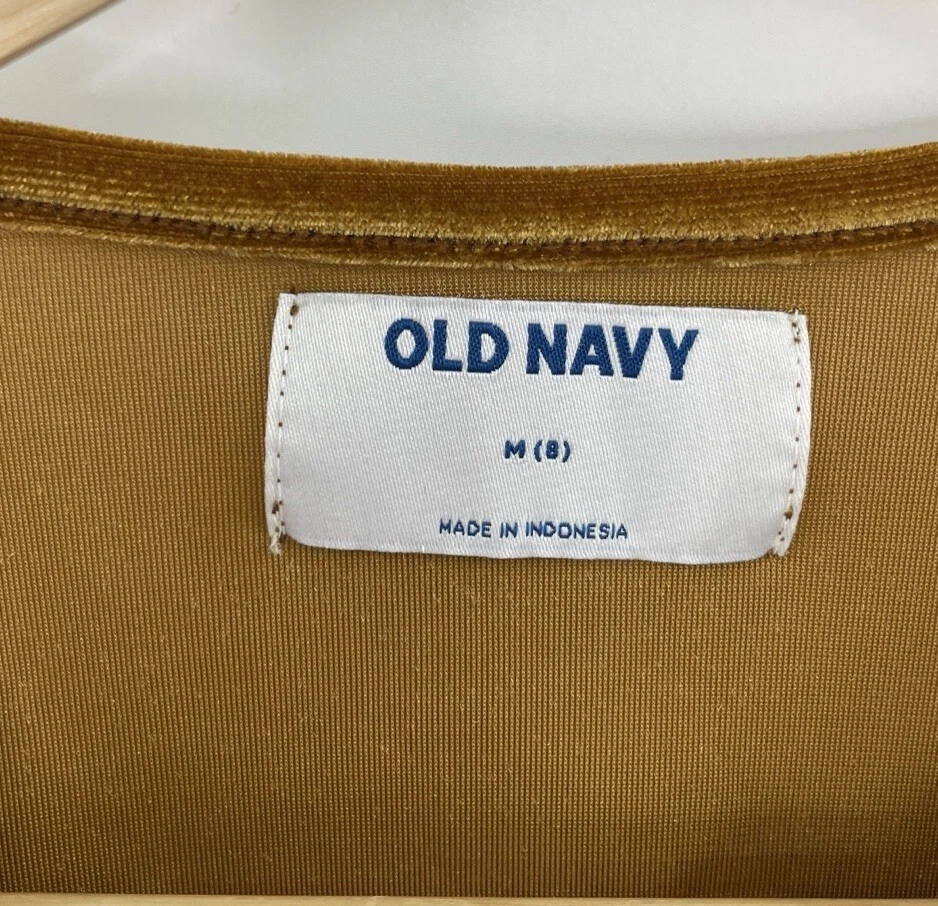 Antiguo Vestido Columpio Azul Marino Niña Dorado Amarillo Mostaza Manga Abullonada Talla M (8) Vacaciones Foto 3 de 4