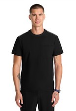 Infinity Scrubs Men's Tuck-in Crew Neck Top IN646A BLK Black Free Ship