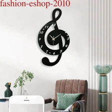 Silence Wall Watch Clock Musical Note Wall Clock Creative Office Home Decor USA