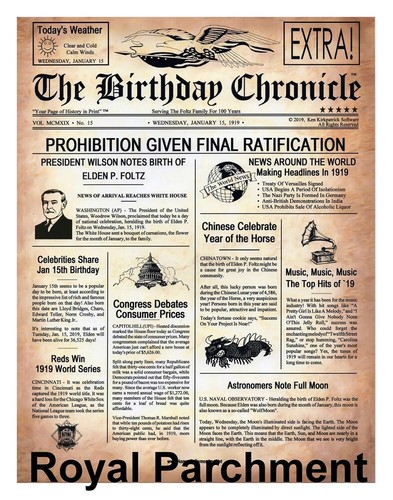 11" x 14" The BIRTHDAY CHRONICLE 1/01/1900-12/31/2016 - 3 To Choose From - Picture 5 of 7