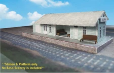 Z Scale Building - Passenger Station (Cover Stock PRE-CUT Paper Kit) ST1Z