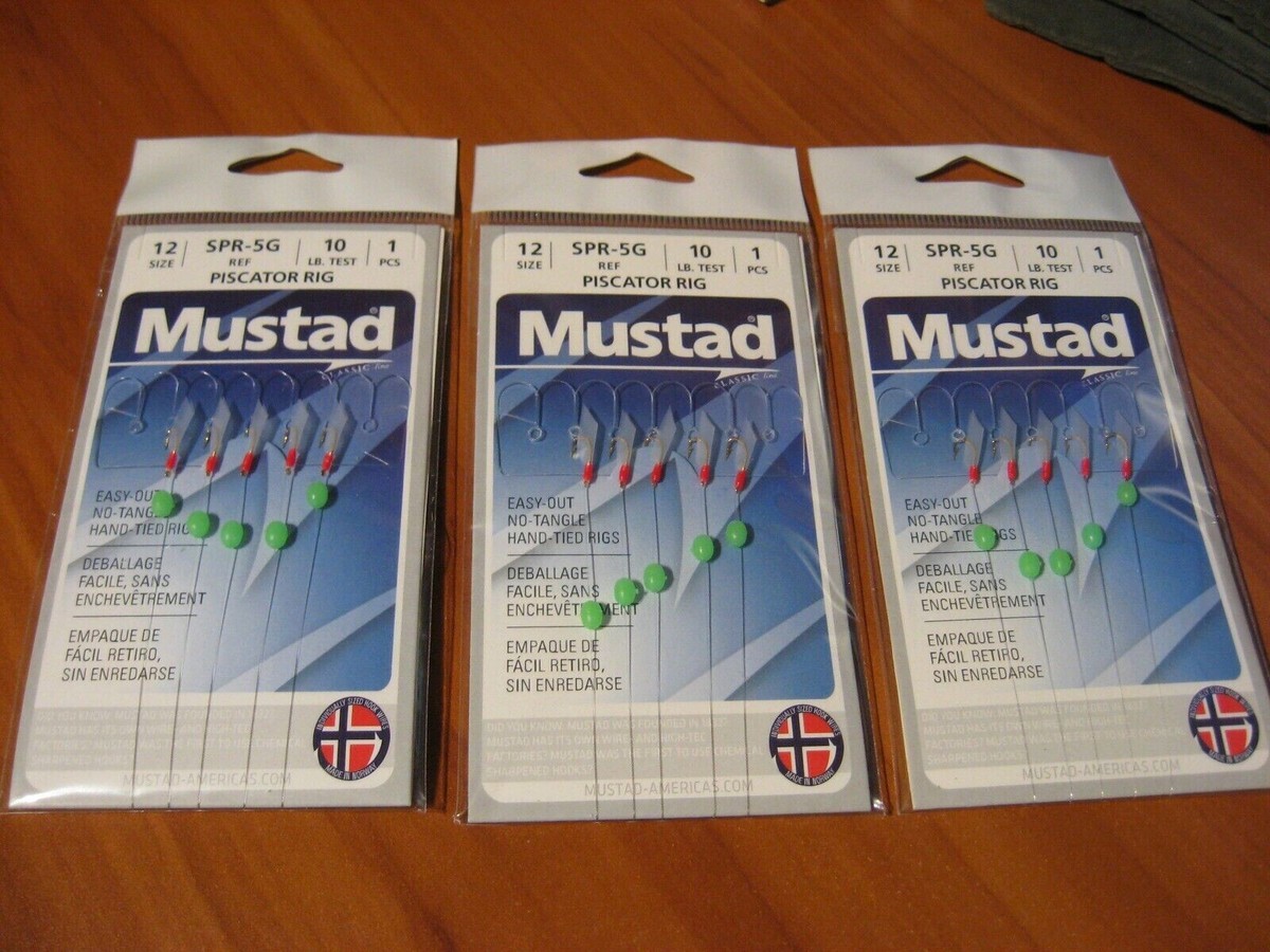 Mustad Piscator Bait Rigs Sabiki SPR-5G White Red Head Size 12