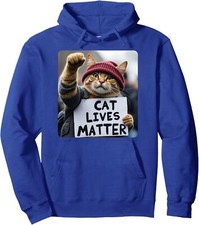 Donald Trump 2024 Cat Lives Matter Funny Cat Quotes Unisex Hooded Sweatshirt