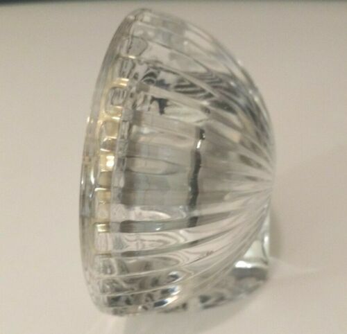 Genuine Lead Crystal Quartz Clock Round Desk Style Mantel or Bedside Clock - Picture 2 of 4