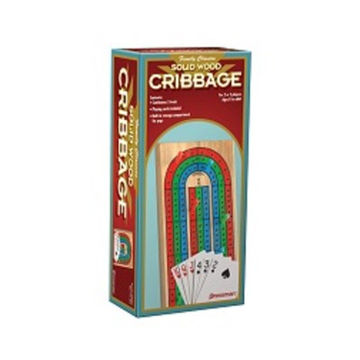 Pressman Boardgame Solid Wood Cribbage Box New