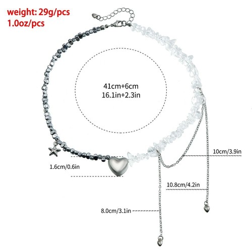 Luxury Crystal Beaded Necklace Irregular Starfish Tassel Necklace for Women - Picture 2 of 14