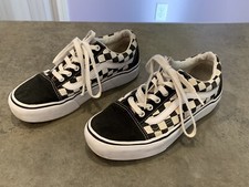 Vans Old Skool Checkered Black/white Low Skate Shoes 5.5 Men/7 Women Great Cond