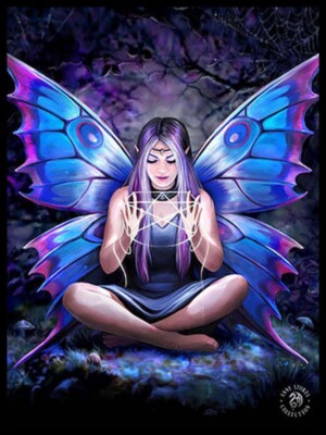 BLACK FRAMED ANNE STOKES ART - SPELL WEAVER 3D PICTURE PRINT 325mm x 425mm