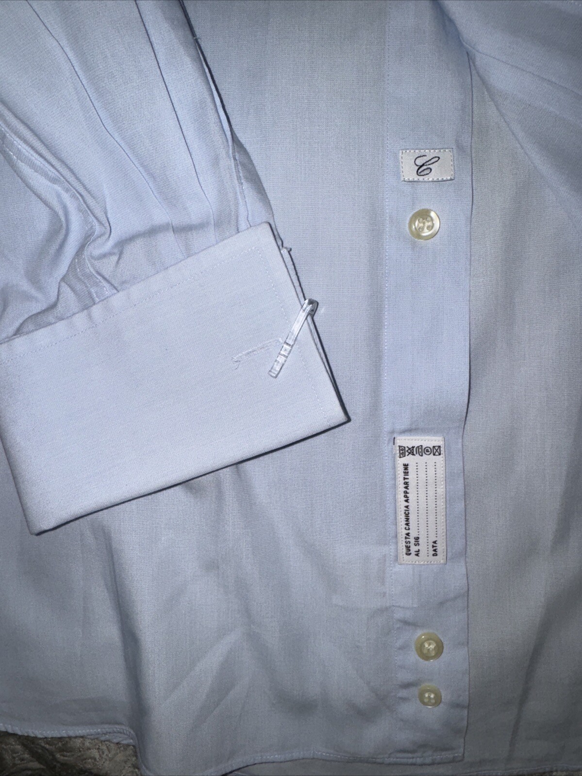 Camicissima Bergamo Men's Dress Shirt Size 39 (15.5) Blue French Cuffs