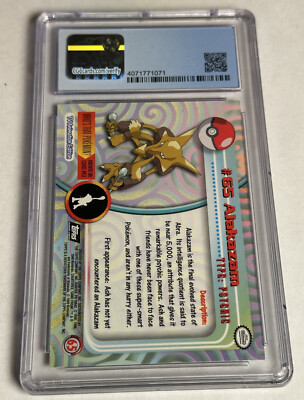ポケモンカードゲーム Atlax CGC 9 Mint Pokemon Topps 1999 Alakazam 65 Series 1 Second Print