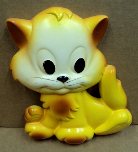 Vtg Estate Find ~ 1981 MILLER Chalkware KITTY CAT KITTEN Wall Plaque Set 6" x 5" - Picture 7 of 9