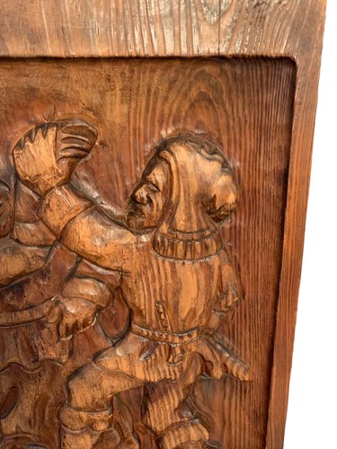 Vintage Hand Carved Wood Wall Plaque Dancing Couple Wall hanging 3D Tavern Bar - Picture 13 of 14