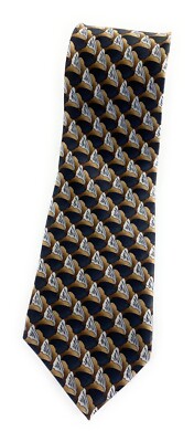 NWT Marco Sorani Men's Christopher Reeve 100% Silk Brown Patterned Neck Tie